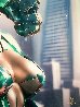 Ad 2100: Melania the Cytaur in Luminous Emerald Outfit 2023 48x48 - Huge Original Painting by  RO | RO - 4